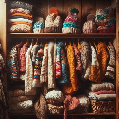 انواع لباس زمستانی خانگی در کمد