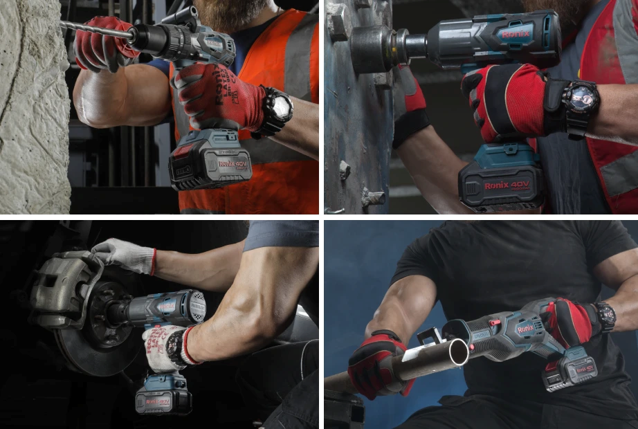 عرضه مجموعه کامل ابزارهای شارژی ۴۰ ولت رونیکس