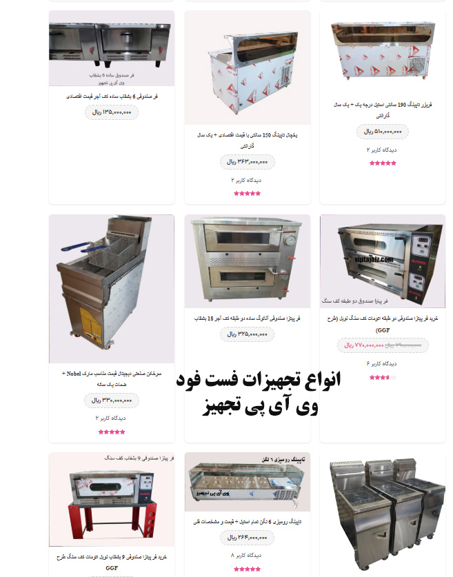 صنعت خرید تجهیزات فست فود